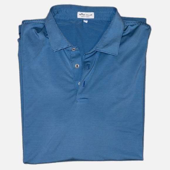 Peter Millar Other - Peter Millar Golf Polo Men’s XL Blue Summer Comfort Moisture-Wicking Stretch Top